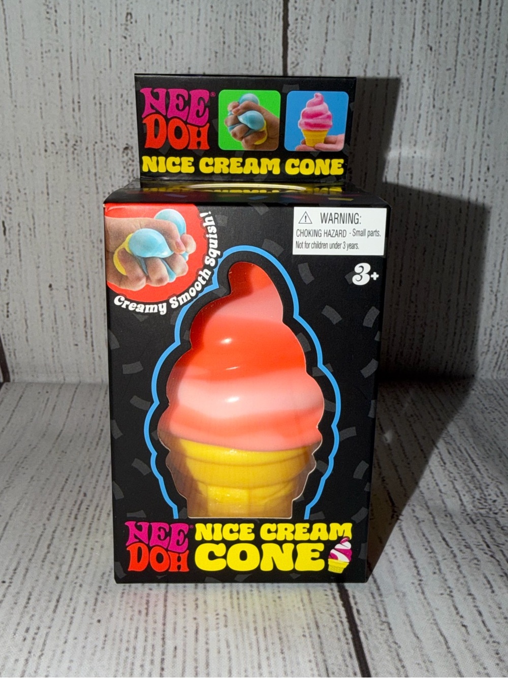 NeeDoh Nice Cream Cone ORANGE Squishy Sensory Fidget